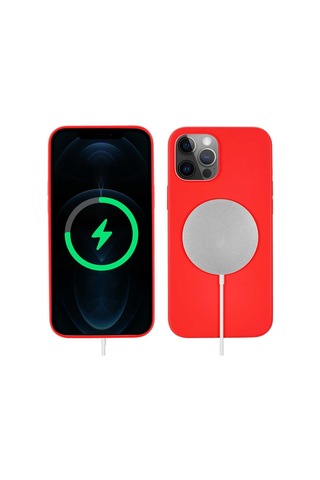 Apple Uyumlu iPhone 13 Pro Kılıf Zore Silksafe Wireless Kapak-Pembe Açı