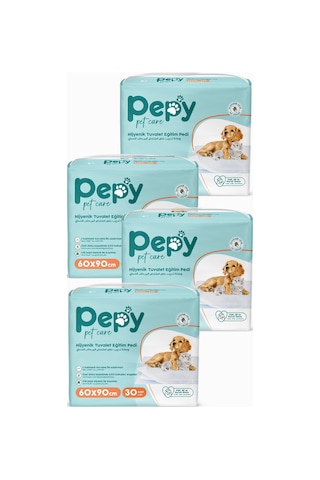 Pepy Pet Care Kaydırmaz Hijyenik Tuvalet Eğitim Pedi 4 x 30'lu 60 x 90 CM