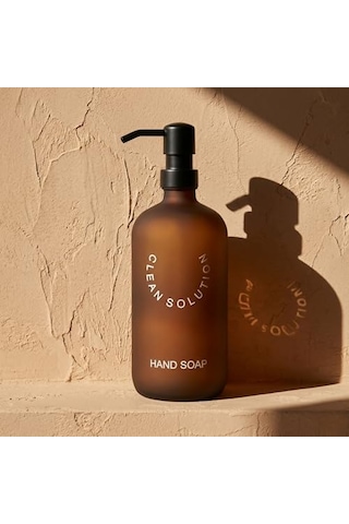 500 Ml Amber Cam Sıvı Sabunluk - Siyah Mat Pompalı, Buzlu Cam Şık Tasarım, Banyo Ve Mutfak İçin Dekoratif Sabun Diğer