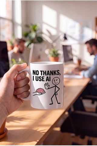 No Thanks I Use Aı Yazılı Kupa Bardak Komik Tasarım Baskılı Porselen Hediye Kupa Bardak Beyaz