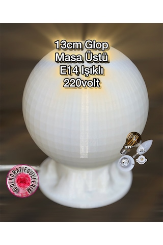 013cm Glop E14ışıklı 220volt Dekoratif Çiçek İmalatı Pla Organik
