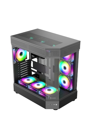 Zoko Tank 7x12 CM Kumandalı ARGB Fan Temper Cam Oyuncu Bilgisayar Kasası Siyah