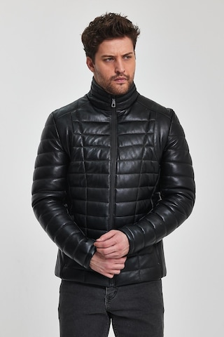 Dennis Siyah Deri Mont 001