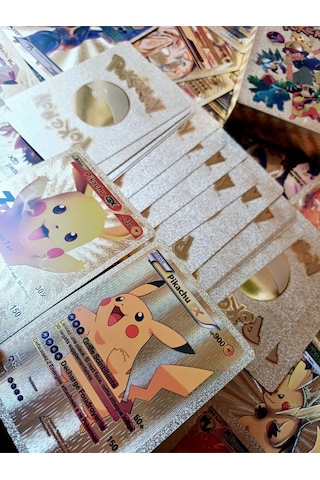 Pokemon Metalize Altın Gold Seri 3d Boyut Oyun Kartı 55 Adet Sunmoon Unbroken Bond Game Card