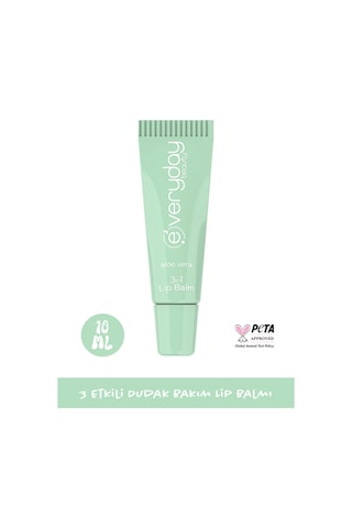 Everyday Beauty Aloe Vera 3in1 Nemlendirici Besleyici ve Parlatıcı Dudak Bakım Kremi 10 ML