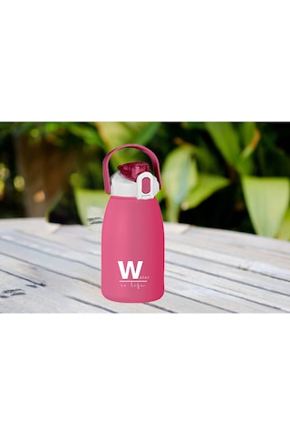Bpa İçermez 1500 Ml Pembe Su Matarası Taşıma Askılı, Kilitli Kapaklı, Spor Günlük Kullanıma Uygun Pembe