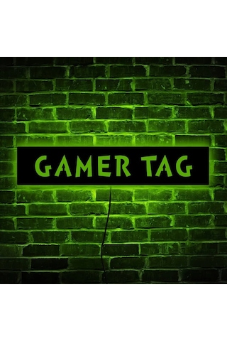 Willowhaven 1 Adet Font 18 11 81inch X 2 36inch Oyuncu Ismi Usb Led Duş Lamba Oyun Odası Hediye Ahşap