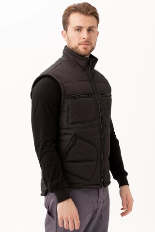 Kışlık Su Geçirmez Çok Cepli Yelek Isı Yalıtımlı Melesa İş Outdoor Suya Sıcak Tutucu Siyah