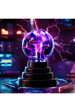 Honeybeeshop 1 Adet Siyah Plazma Kuresi Usb Isikli Dokunmatik Renkli Statik Elektrikli Dekorasyon Hediyelik Siyah