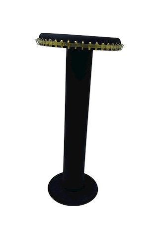 Süet Kumaş Siyah Renk 35 Cm Yuvarlak Model Kolye-tesbih-bileklik Standı