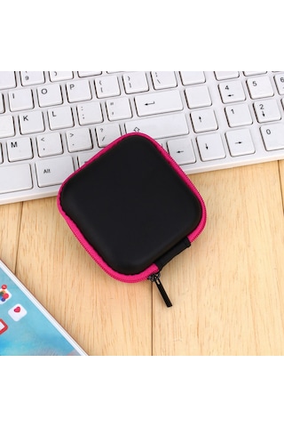 Tenfowee Küçük Elektronik Cihazlar İçin Dayanıklı Polietilen Kılıf, Bluetooth Kulaklık Ve Kulak İçi Kulaklıklar İçin Uyumlu, 70x70x20mm, Pembe Diğer