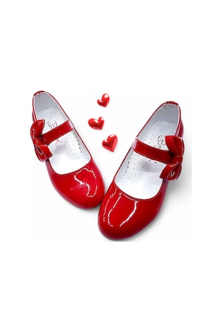 Beebron Ortopedik Topuklu Abiye Kız Çocuk Ayakkabı Glossy Series Abiayk2401 Rugan Kırmızı Rugan Kırmızı