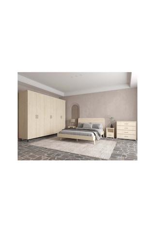 Softwood Masif Ahşap Yatak Odası Takımı 2 Kapaklı Vernik 160x200