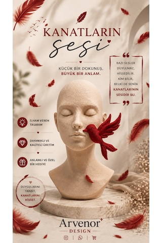 Kanatların Sesi 15cm Dekoratif Biblo 3d Baskı