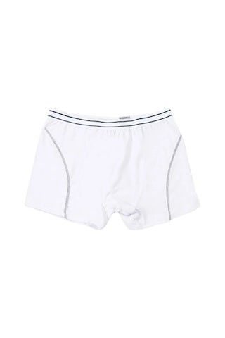 Tutku Tec0133 Çocuk Erkek Elastan Boxer Pamuklu Esnek Rahat Günlük Kullanım İç Giyim 6 Lı Paket Beyaz
