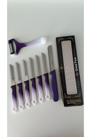 Solingen 6 Ebruli Mor Meyve Bıçağı. Soyacak ve Doğrama Bıçak Set