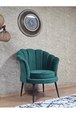 Tekli İstiridye Siyah Boyalı Sivriltme Ayak Çay Seti Koltuk Tekli Çok Renkli