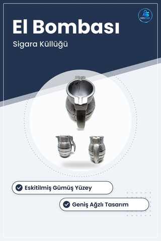 El Bombası Görünümlü Sigara Hazneli Kül Tablası 11x13x9 Cm Dekora