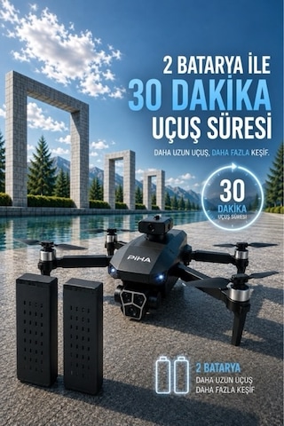 S130 Drone 2Batarya&30Dakika Uçuş 720p Çift Kamera Engelden Kaçınma Drone