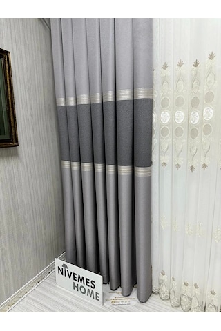 Nivemeshome Manavgat Gri Ft632113 V-5401 1/3 Sık Pileli Fon Perde Apm Gri