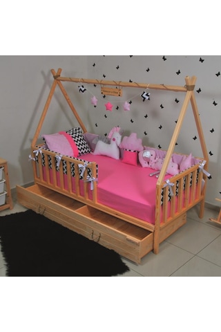 Markaawm Markaawm Montessori Çocuk Yatak Çekmeceli 90X190 Çadır Karyola