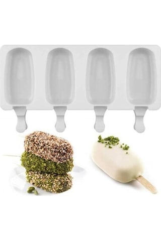 İndecor Houseware Silikon Dondurma Kalıbı 4'lü Büyük Boy Beyaz İndecor Houseware Silikon Dondurma Kalıbı 4'lü Büyük Boy Beyaz