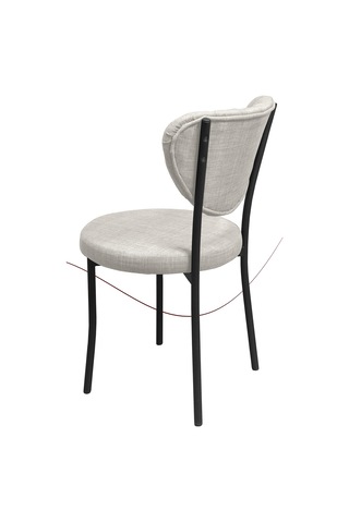 Nemeron Elit Mutfak Sandalyesi Keten Kumaş Metal Sandalye Silinebilir Kafe Salon Sandalyesi - Krem Krem
