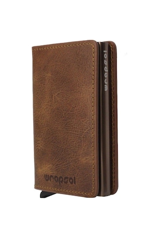 Wrapsol Mekanizmalı Cüzdan Akıllı Kartlık Book Karbon Gri 0 / Taba Taba