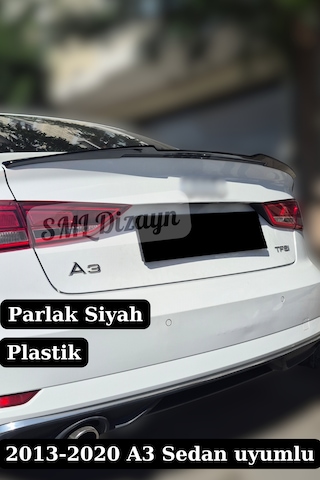 Audi A3 Sedan Yarasa Spoiler Spoyler 2013-2020 Parlak Siyah