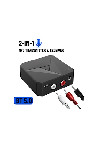 Tenfowee 2-in-1 Nfc Bluetooth 5.0 Verici-alıcı, 3.5mm Ve Rca Portlu, Araç Ve Ev Ses Sistemleri İçin, Plug & Play, Usb Beslemeli