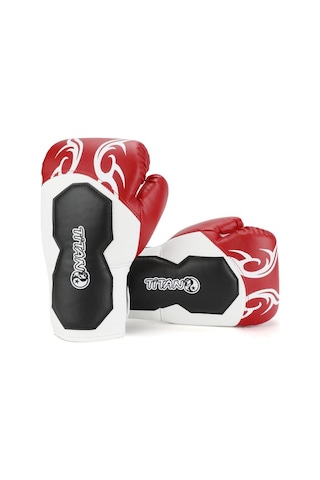 Titan Sport Kırmızı Siyah İşlemeli Boks Eldiveni Çok Renkli