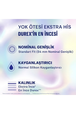 Durex Yok Ötesi Ekstra His İnce Prezervatif 20'li x 2