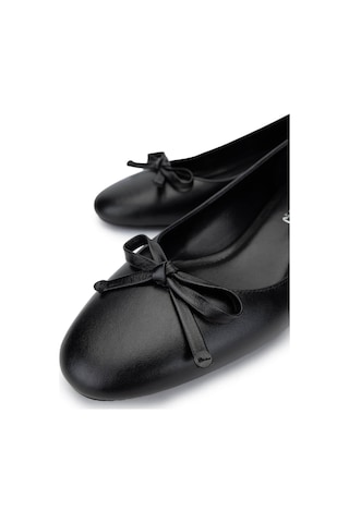 Tamer Tanca Kadın Hakiki Deri Siyah Analin Topuklu Ayakkabı 942 1500 Bn Ayk Y25 Sıyah Anl Siyah