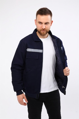 İş Elbisesi Mont 7/7 Gabardin Kumaş Reflektörlü Lacivert