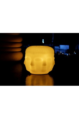 Fener Mum Buddah Krem Kavun Kokulu Dekoratif Mum