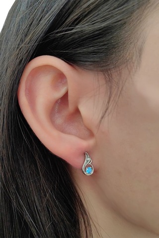 Chavin Topaz Melek Kanadı 0.02 Carat Gümüş Küpe Ey47 Beyaz