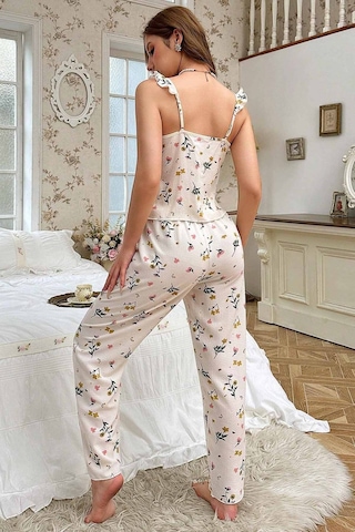 Merry See Özel Örme Kumaş Askılı Pijama Takımı Çok Renkli