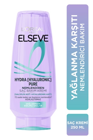 Elseve Hydra [Hyaluronic] Pure Salisilik Asit içeren Yağlanma Karşıtı Nemlendirici Saç Kremi 250 ML