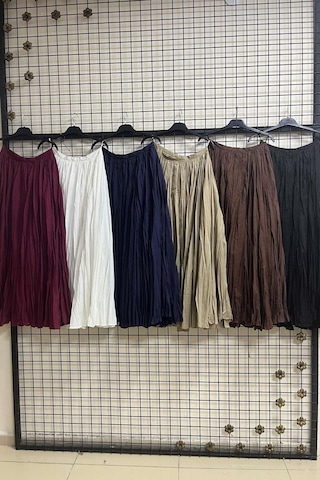 Rabia Şamlı Kraş Vual Etek Bordo Normal