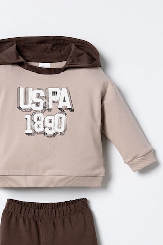 U.S. Polo Assn. Erkek Bebek Kapüşonlu Sarı Uzun Kol Pijama Takım Usb3178-c-v1 Usb3178-c-v1
