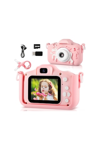 Suofeng Çocuklar İçin Unicorn Şeklinde Mini Dijital Kamera - 32gb Hafıza Kartlı, 1080p Video Çekim, Oyun Ve Mp3 Özellikli