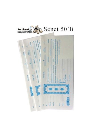 Senet Koçanı 50 Li 1 Paket Senet Bono Borç Alacak Senedi Poşetli 12x25 Cm