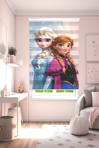 Perdeoutlet38 Enxboy Elsa Anna Dijital Baskılı Zebra Perde-cocuk Odası-stor Perde Renkli
