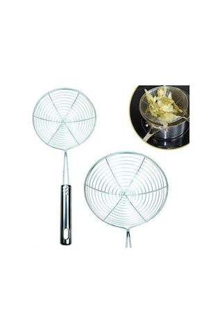 Periboia Paslanmaz Çelik Tel Kevgir Kızartma Haşlama Süzgeç 35 Cm Karışık Renkli