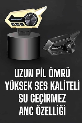 Intercom Kask Kulaklığı Anc Özelliği Yüksek Ses Kaliteli Bluetooth Kulaklık 26422269