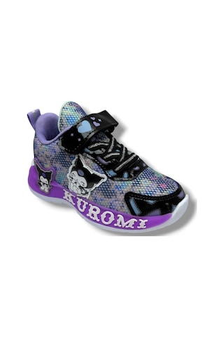 Cakgo Kuromi 724-26 Anorak Parlak Deri Anatomik Kız Çocuk Sneaker Siyah Lila 26-30 Siyah
