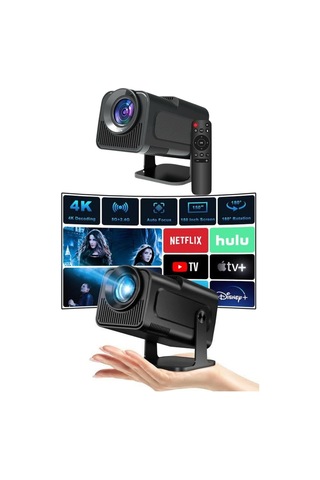 Projektör Siyah Android Taşınabilir Sinema Projeksiyon Wifi Destekli En Güncel Sürüm Akıllı 30635027