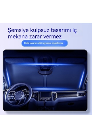 Novahub Araba Güneşliği Ön Kalkan Güneş Koruma Isı Yalıtımı Güneşlik Bölme Perde, Şemsiye/ 1 Adetli Set