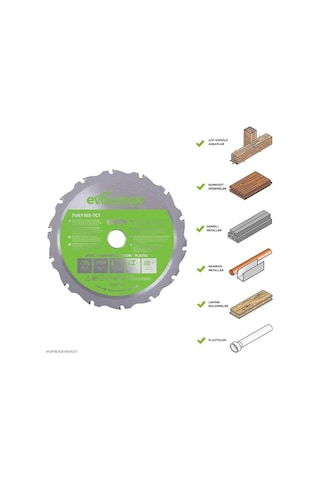 Evolution F185tct-16cs Çoklu Malzeme İçin Dairesel Testere Bıçağı, 185mm