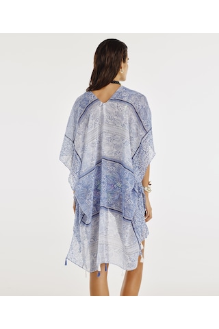Yargıcı Püskül Detayli Beachwear Tunik 25ykel7089b 021 Mavi